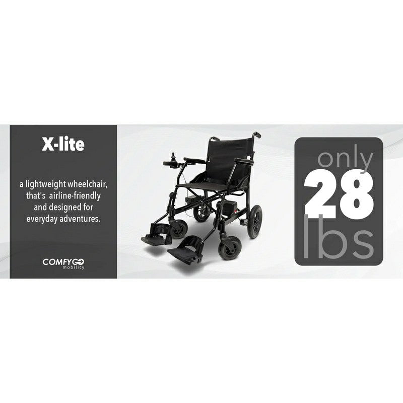 X-lite Ultra Lightweight Foldable Electric Wheelchair in black