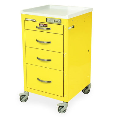 Harloff  M3DS1824E04 M-Series Short Infection Control Medical Cart, Mini Width, Four Drawers, E-Lock