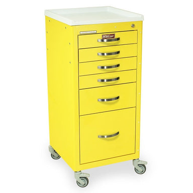 Harloff M3DS1830K16 M-Series Tall Infection Control Mini Cart, Six Drawers, Key Lock (Mini Line) yellow