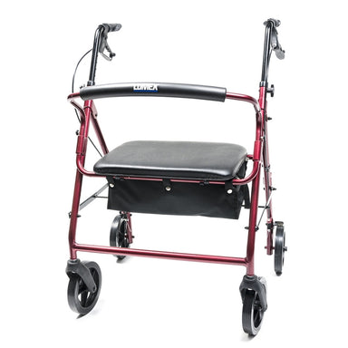 Walkabout ConTour Imperial Hemi rollator in red front view in new condition