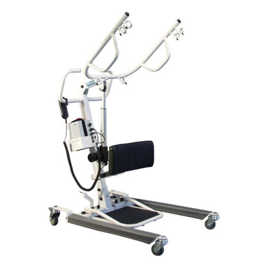 Battery-Powered Sit-to-Stand lift in upright ready-to-use position