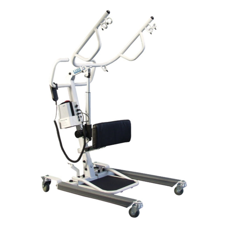 Battery-Powered Sit-to-Stand lift in upright ready-to-use position