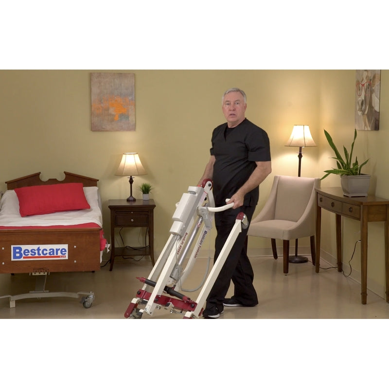 Bestcare PL400EF foldable portable transportable electric mobile lift with person transporting in new condition