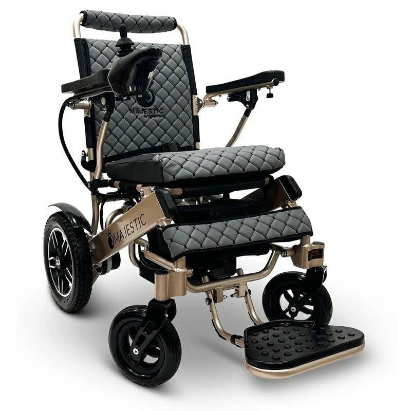 IQ-8000 Remote Controlled Lightweight Electric Wheelchair golden frame gray cushion
