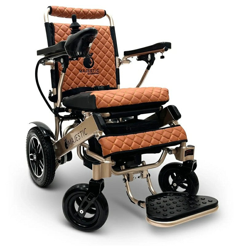 IQ-8000 Remote Controlled Lightweight Electric Wheelchair golden frame coffee cushion
