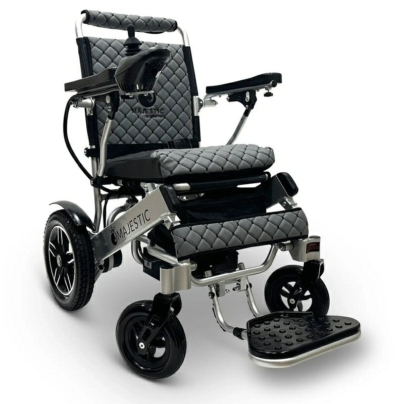 IQ-8000 Remote Controlled Lightweight Electric Wheelchair silver frame gray cushion