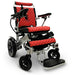 IQ-8000 Remote Controlled Lightweight Electric Wheelchair silver frame red cushion