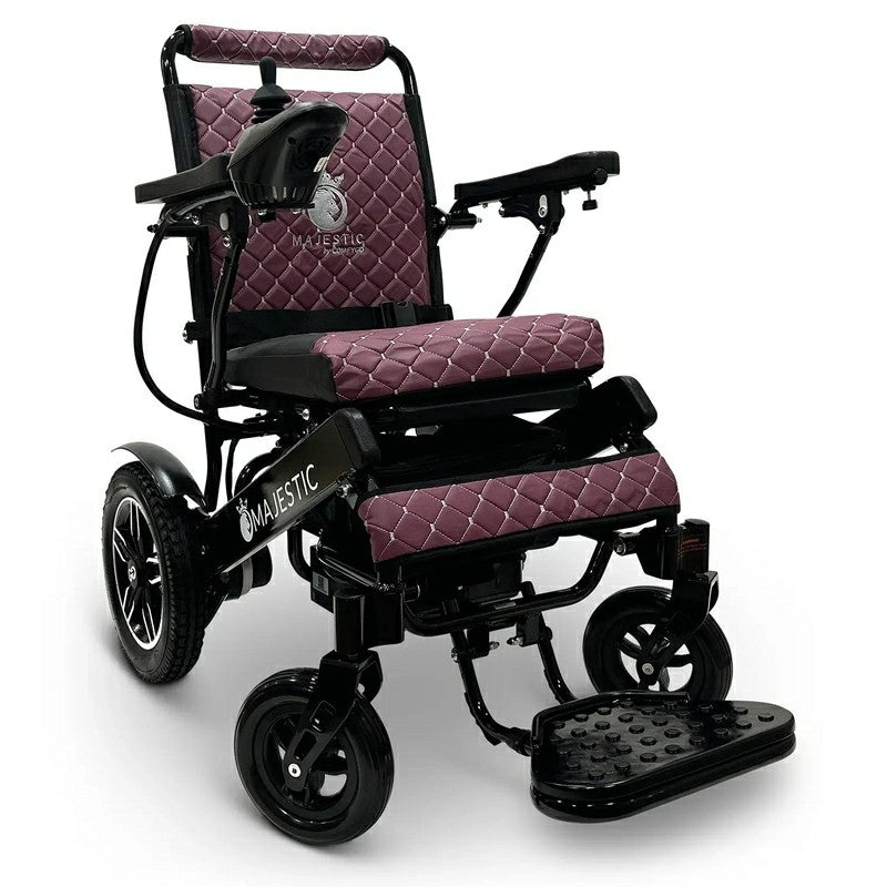 IQ-8000 Remote Controlled Lightweight Electric Wheelchair black frame purple cushion
