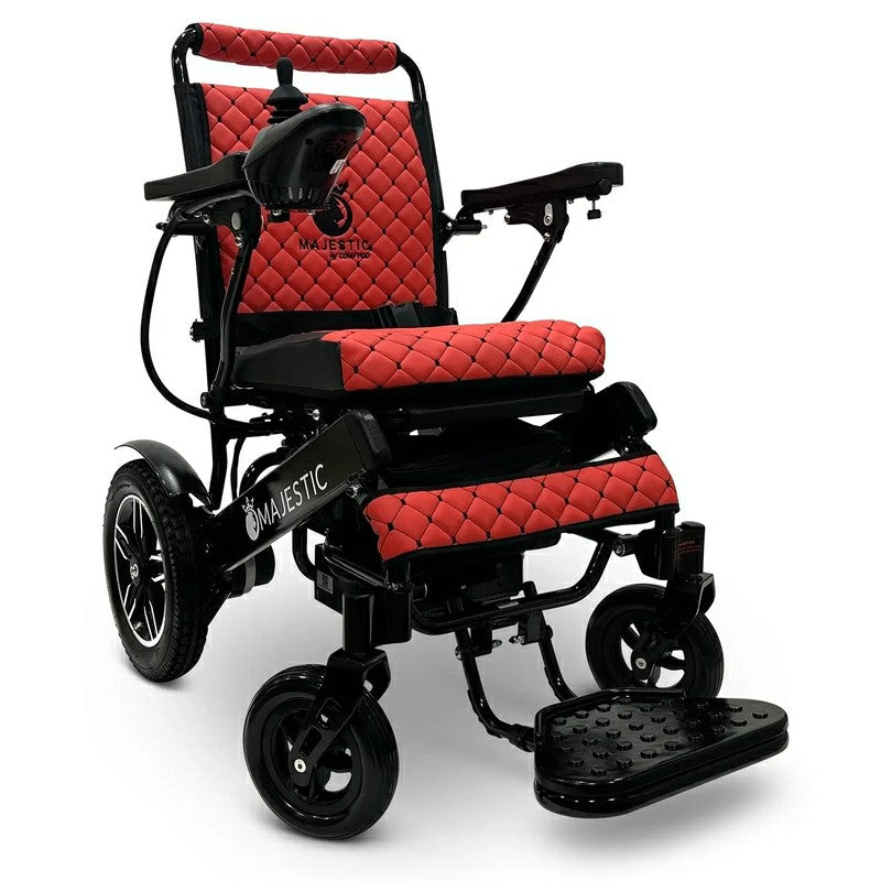 IQ-8000 Remote Controlled Lightweight Electric Wheelchair black frame red cushion