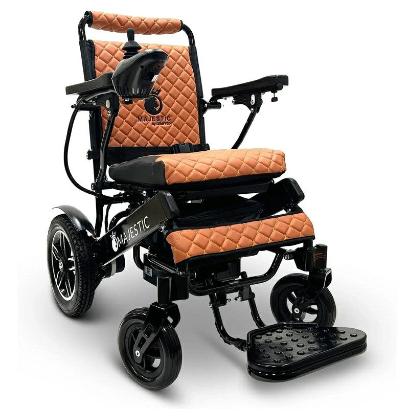IQ-8000 Remote Controlled Lightweight Electric Wheelchair black frame coffee cushion