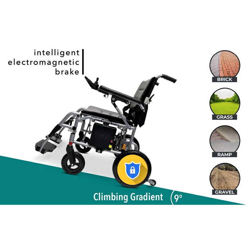 X-7 ComfyGO Lightweight Foldable Electric Wheelchair electromagnetic brake