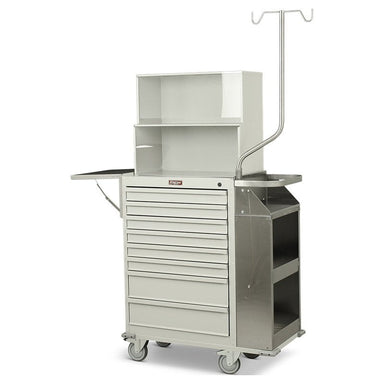 Harloff Heat Sealed Powder Coat Cast Cart with Top Shelf 