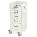 Harloff M-Series MDS1830EKC06 Tall Anesthesia Cart, Mini Width, Six Drawers, Electronic Keypad Lock White