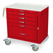 Harloff MDS3021B15 M-Series X-Short Emergency Crash Cart, Standard Width, Five Drawers, Breakaway Lock front