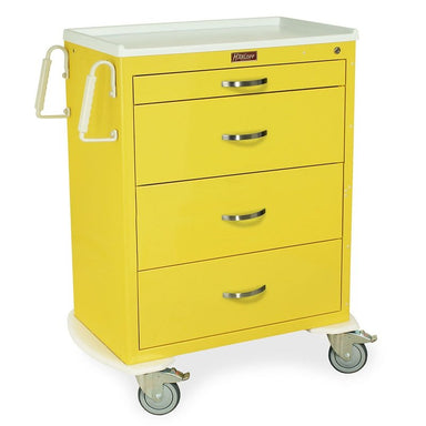Harloff MDS3030K04 M-Series Tall Isolation Cart, Standard Width, Four Drawers, Standard Key Lock Push Handles