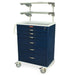 Harloff MDS3030K06MD30-ADJSHLF2-XBAR M-Series Tall Medical Equipment Cart with Height Adjustable Overhead Shelves front