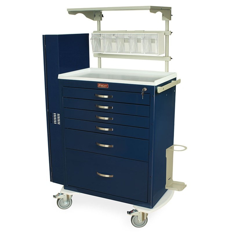 Harloff MDS3030K16-AIRWAYPKG M-Series Tall Treatment Crash Cart with MD30-AIRWAYPKG Difficult Airway Package