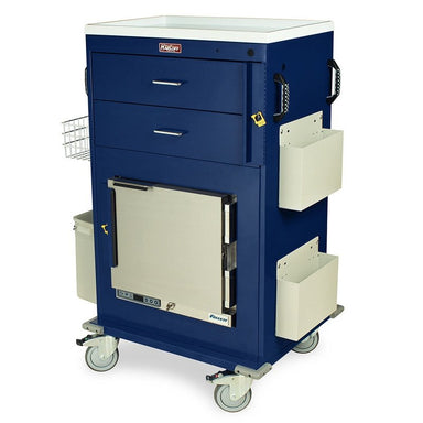 Harloff MH5216B Malignant Hyperthermia Cart with 1.0 Cubic Feet Medical Grade Refrigerator front view