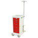 Harloff MPA1830B06-MD18-EMG  A-Series Narrow Aluminum Crash Cart with MD18-EMG Accessories Package, Tall Height, Six Drawers, Breakaway Lock