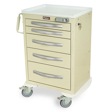 Harloff  MPA2427E05 A-Series Lightweight Aluminum Treatment Cart, Medium Height, Medium Width, Five Drawers, E-Lock