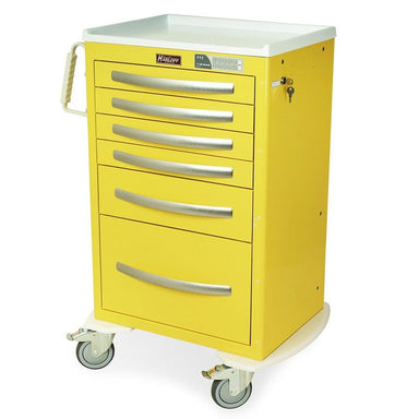 Harloff MPA2430EKC16 A-Series Lightweight Aluminum Isolation Cart, Tall Height, Medium Width, Six Drawers, Electronic Keypad Lock