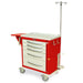 Harloff MPA3024B05-MD30-EMG1 A-Series Light Crash Cart Emergency Accessories Package, Short Height, Five Drawers, Breakaway Lock