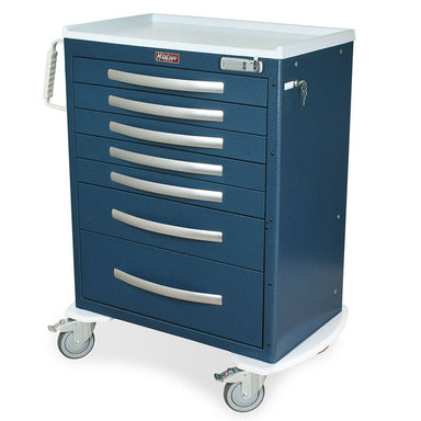 Harloff MPA3030E07 A-Series Lightweight Anesthesia Cart, Tall Height, Standard Width, Seven Drawers, E-Lock