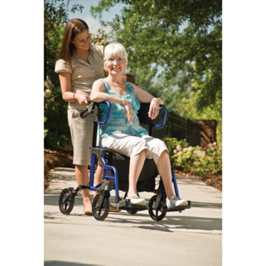 Hybrid LX rollator transport chair side view in new condition