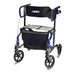 Hybrid LX rollator transport chair in blue front view in new condition