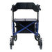 Hybrid LX rollator transport chair in blue rear view in new condition
