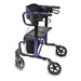 Hybrid LX rollator transport chair in blue side view in new condition