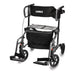 Hybrid LX rollator transport chair in black with footrests extended forward in new condition
