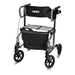 Hybrid LX rollator transport chair in black, fully assembled and upright rollator configuration, in new condition