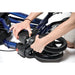 Hybrid LX rollator transport chair in blue with folding or unfolding wheel mechanism in new condition