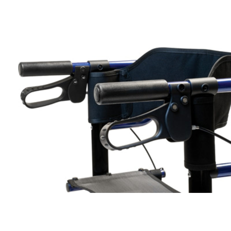 Hybrid LX rollator transport chair in blue with handles and hand brakes in new condition