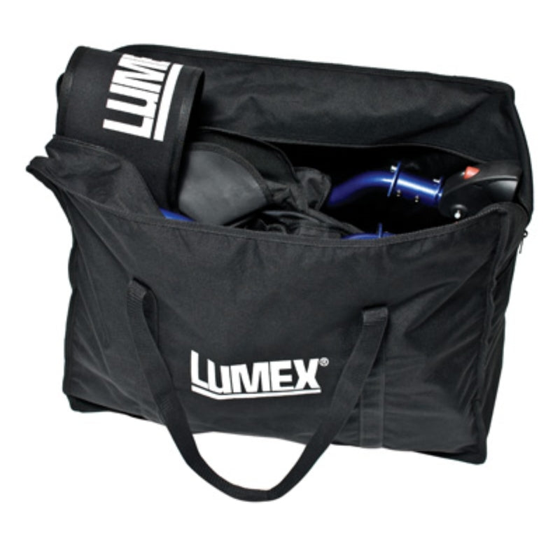 Hybrid LX rollator transport chair in blue stored inside carrying bag in new condition