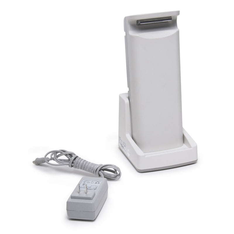 Pro battery-powered floor lift with base legs spread wide in new condition