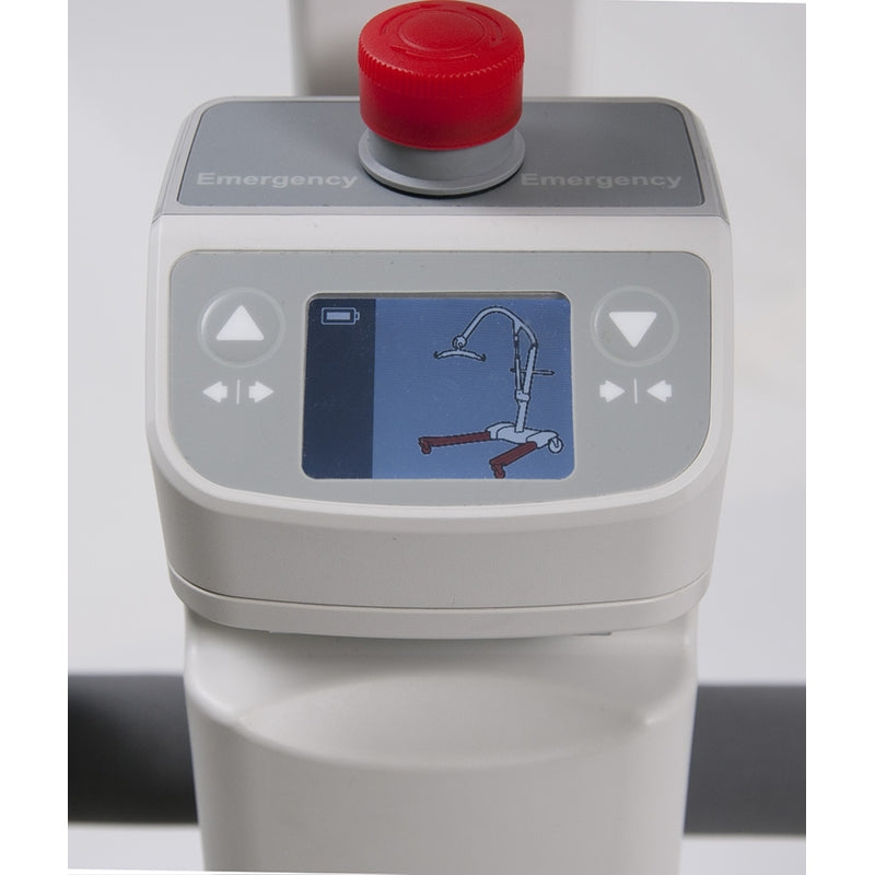 Pro battery-powered floor lift with emergency stop button and battery indicator in new condition