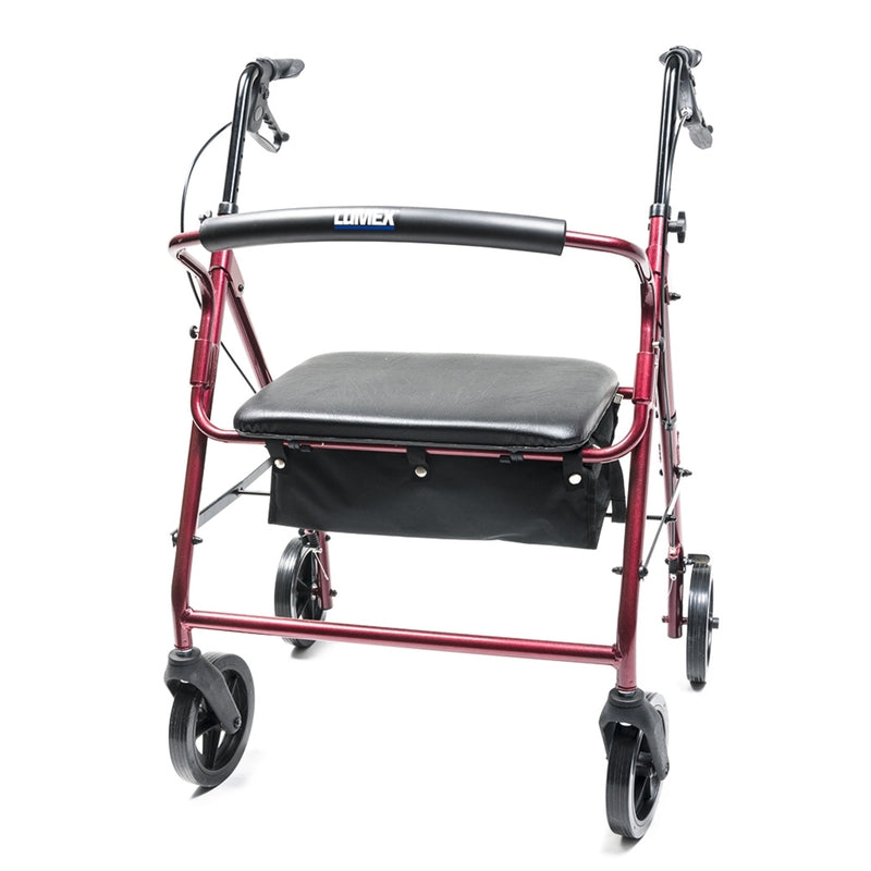 Walkabout ConTour Imperial Hemi rollator in red front view in new condition
