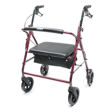 Walkabout ConTour Imperial Hemi rollator in red front view in new condition