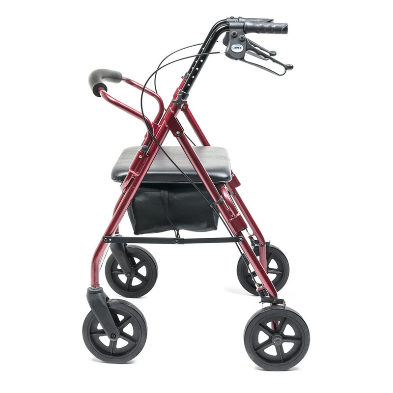Walkabout ConTour Imperial Hemi rollator in red side view in new condition