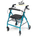 Walkabout wide four-wheel rollator in aqua color in new condition
